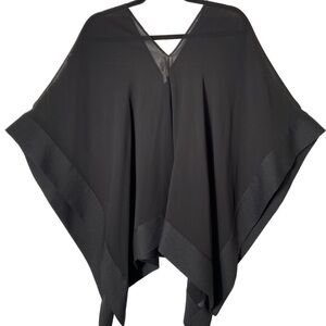 MarlaWynne Wynne Chiffon Convertible Poncho Top Black Boho Whimsygoth